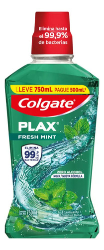 Colgate Plax Fresh Mint Enjuague Bucal 750 Ml