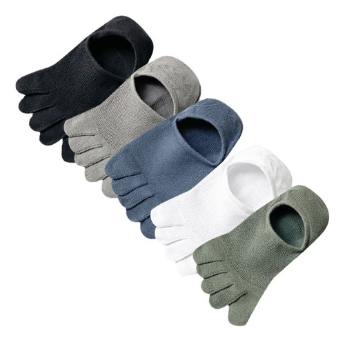 5 Pares De Calcetines Transpirables De 5 Dedos Para Hombre
