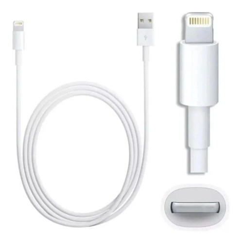 Cabo Carregador Usb Lightning Para iPhone 6s Até iPhone 12 Cor Branco