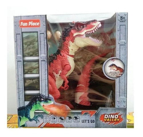 Dinosaurio Rojo Expulsa Vapor Y Pone Huevos