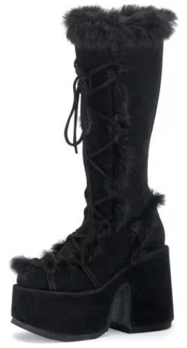 Botas De Piel Para Mujer Zapatos Góticos De Tacón Grueso