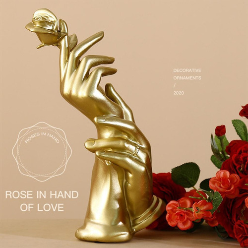 Estatua De Mano De Escritorio Rosa Moderna Sala De Estar Est