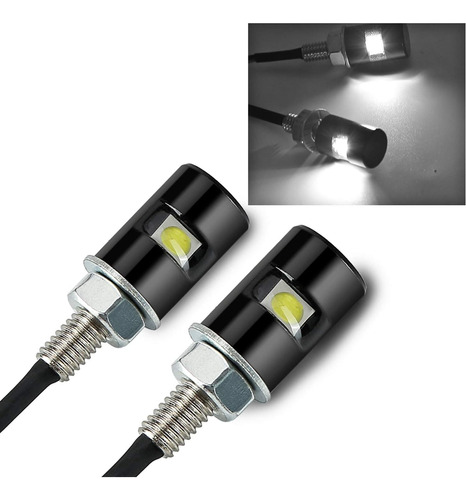 2pcs Blanco Led Motocicleta Placa De Matrícula Tornill...