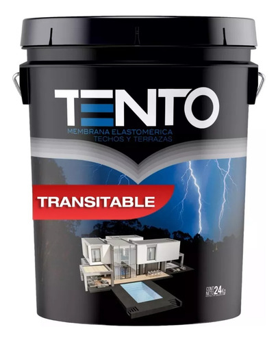 Membrana En Pasta Elastomerica Techos Y Terrazas Tento 4 Lts Acabado Mate Color Blanco
