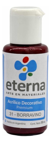 Acrílico Decorativo Premium Eterna 31 Color Borravino 50 Ml Color Bordó