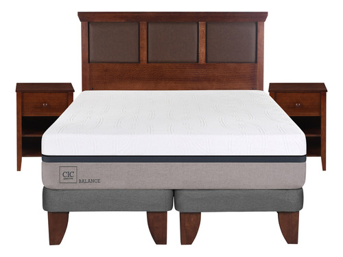 Cama Europea 2 Plazas Cic Balance + Set Torino Caramel