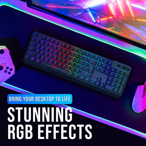 Teclado Inalámbrico Para Juegos Klim Chroma Rgb Con Barra Re