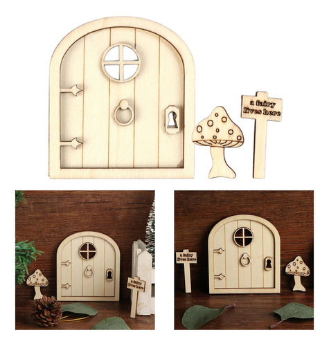 Diy Acessórios 3d Elfo De Fadas De Madeira Conjunto Porta B