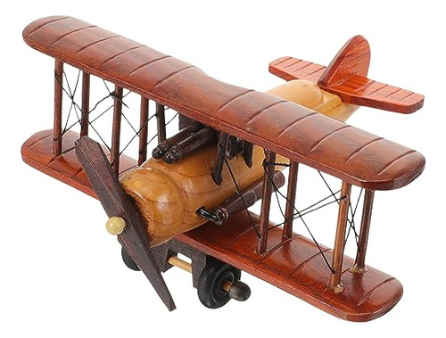 Dechous Modelo De Avión De Madera Avión Vintage Artesanía