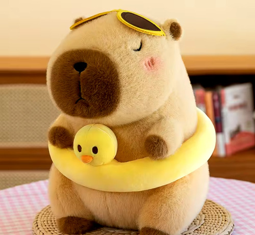 Peluche Capybara Grande Rosa, Veraniego Y Pato