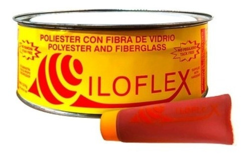 Masilla Iloflex Poliéster Con Fibra De Vidrio 1/4 De Galón