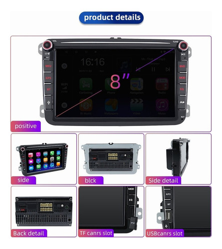 Estereo Android Gps Amarok Tiguan Golf Jetta Mk6 Vw + Camara