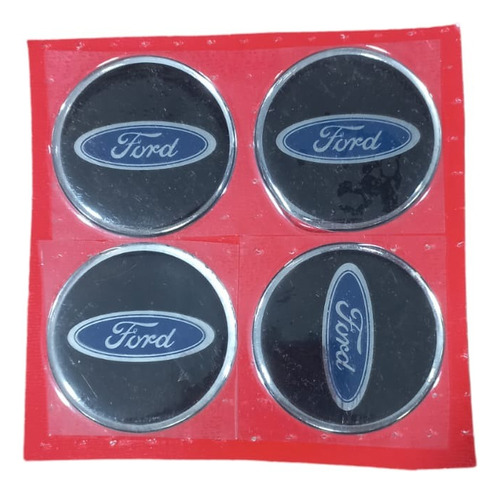 Logo Centro De Llanta  Ford  Negro  55mm Blister X 4