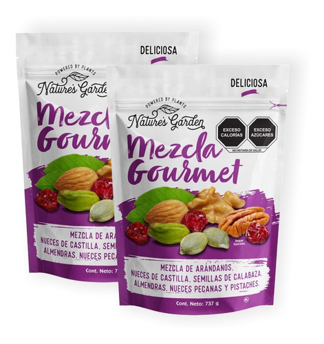 2 Bolsas Mezcla Gourmet Nature's Garden 1.47kg Botana