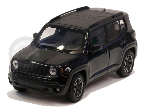 Miniatura Jeep Renegade Trailhawk Preto 1/24 Welly