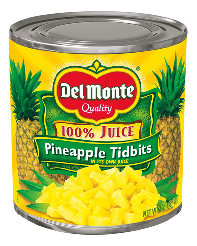 Piña Tidbits En 100% Jugo De 15.25 Oz, Lata, Paquete De 12, 