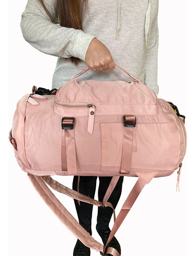 Mala Mochila De Viagem Academia Transversal Notebook Bolsa Cor Rosa