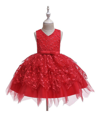 Vestido De Princesa Rosa Para Niña Nueva, Elegante Vestido D