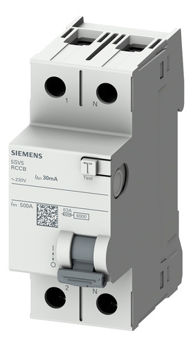 Disyuntor Diferencial Bipolar 2x40a 30ma Siemens