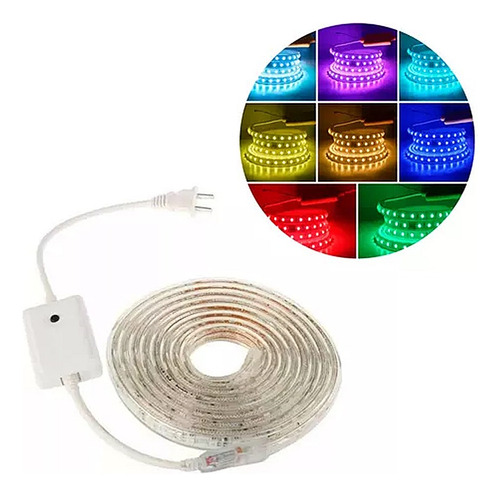 Cinta Led Impermeable Rgb 5 Metros + Transformador Luz Color