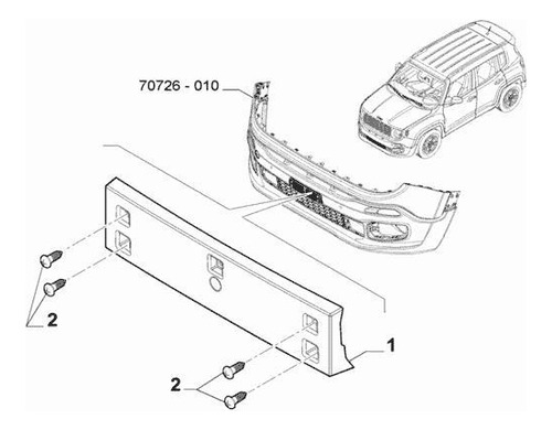 Imagen 1 de 5 de Soporte Patente Delantera Jeep
