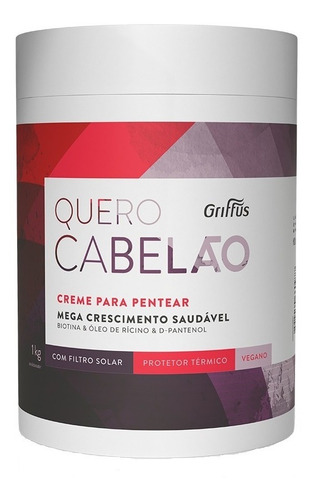 Creme Pentear Mega Crescimento Quero Cabelão Griffus 1kg