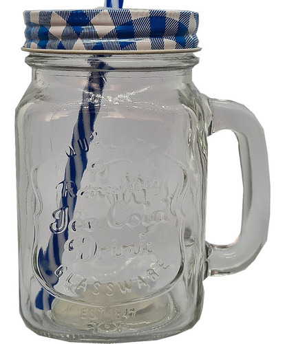 Imagem 1 de 7 de 1 Caneca Mason Jar 1 Canudos 1 Tampas Diferentes Sweet Amado