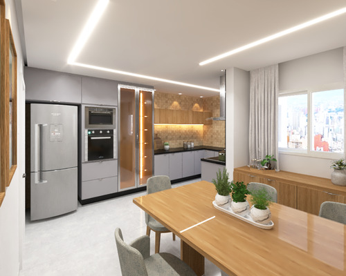Projeto Cozinha Design De Interiores + Detalhamento