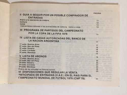 Manual De Instrucciones. Venta De Entradas. Argentina 78 (Usado)