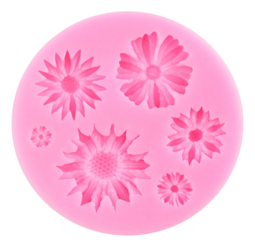 S 4pcs Molde De Silicona Rosa Margarita Fondant Resina