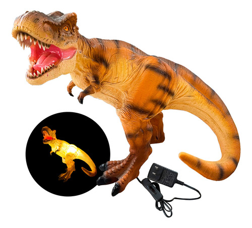 Lampara Led Dinosaurio T-rex Jurassic Park Muy Grande Trex Estructura Naranja
