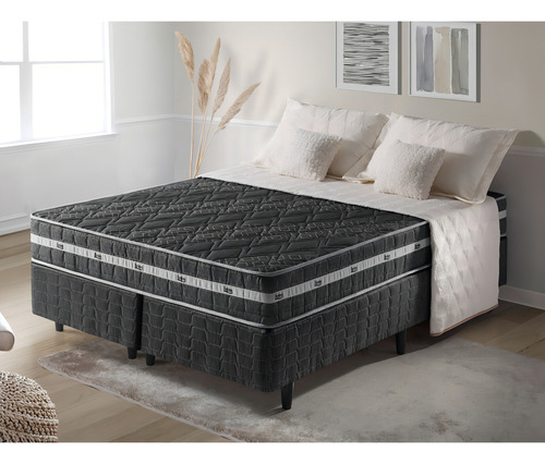 Conjunto Cama Box King Size Espuma D45 Brooklyn Extra Firme