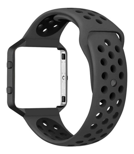 Pulseira Silicone N1k Sport Para Fitbit Blaze Cor Preto