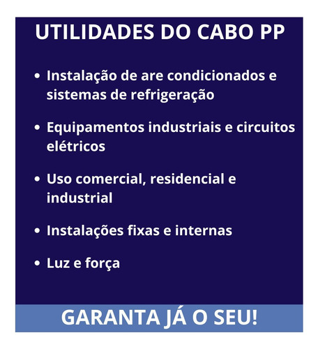Cabo Pp Extensão 2 Vias X 2,5mm Rolo De 50 Metros