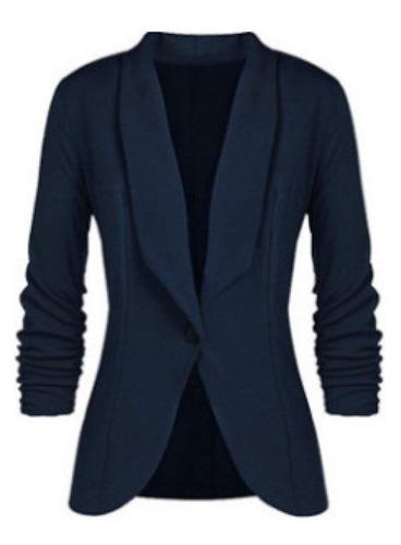 Campera De Mujer Mangas Plisadas Elegante Oficina Blazer