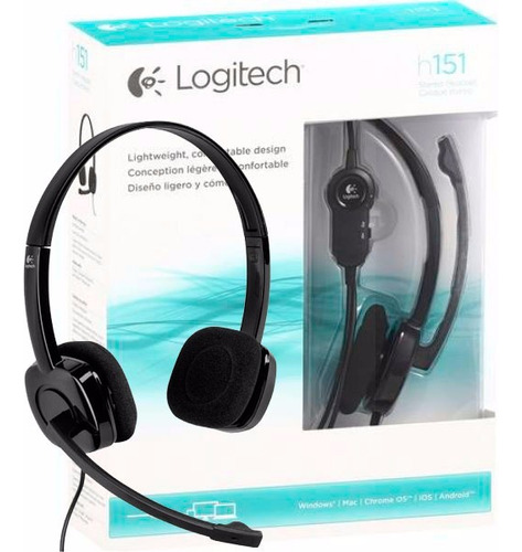 Fone E Microfone Com Fio Logitech H151 Pc/tablet/smartphone
