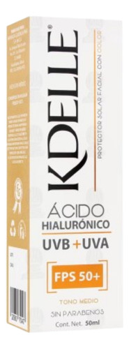 Protector Solar Facial Con Color Y Acido Hialuronico Fps 50