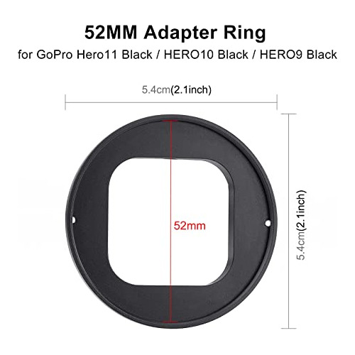 Anillo Adaptador Filtro Uv Lente 52 Mm Gopro Hero11 Black
