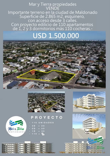 Vendo Gran Terreno Sobre Avenida Proximo Al Centro De Maldonado