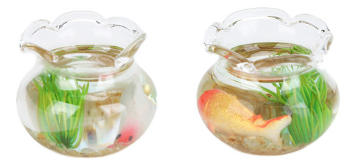 Miniatura De Pecera De Cristal Con Forma De Casa De Muñecas,