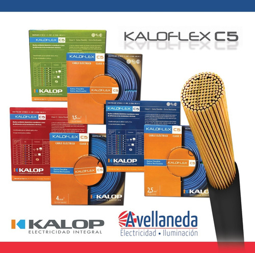 Imagen 4 de 10 de Cable Unipolar Kalop Normalizado Iram 1.5mm Flexible Cat.5