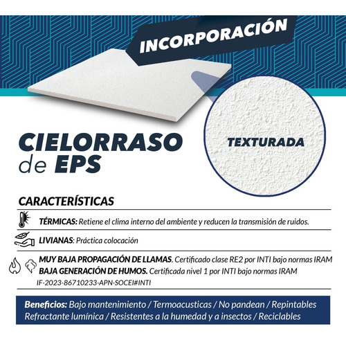 Placa 60 X 60 Cm Cielorraso Desmontable Maropor