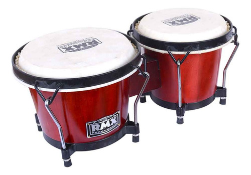 Bongo 6+ 7 Pulgadas Parche De Cuero Rojo Rmx Aed-6722