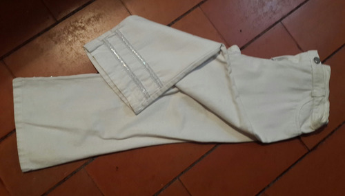Pantalón Pescador Blanco Con Mostacillas. T 16/s -medidas