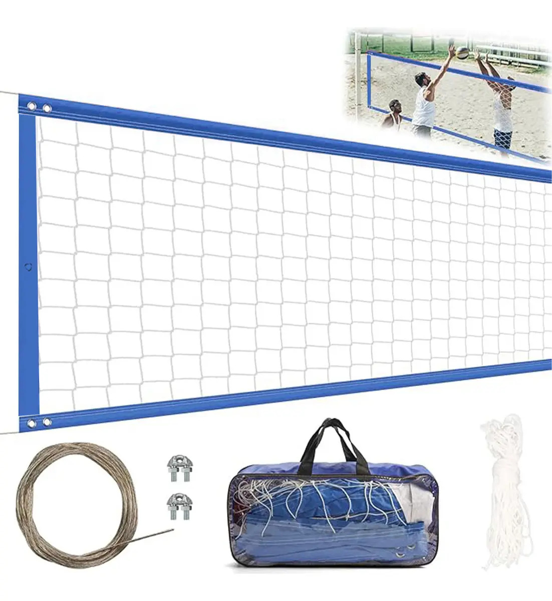 Red de Voleibol Profesional para Playa con Bolsa de Transporte de 9.5 m x 1 m