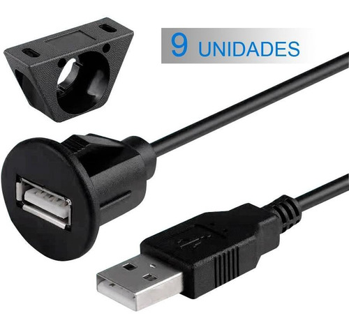 Kit 9 Cabos Usb 2.0 Extensão Macho Femea Multimídia 1 Metro