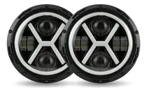 Comprar Par Faros Led Redondo 7 Pulgadas Lupas Y Led Drl Tipo X