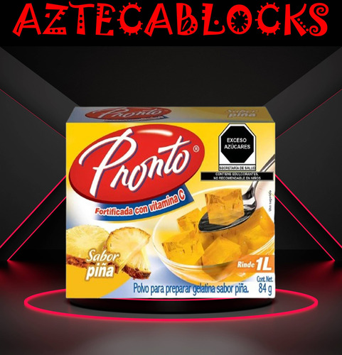 Pronto 3 Gelatinas De Agua Sabor Piña Con Vitamina C Wow