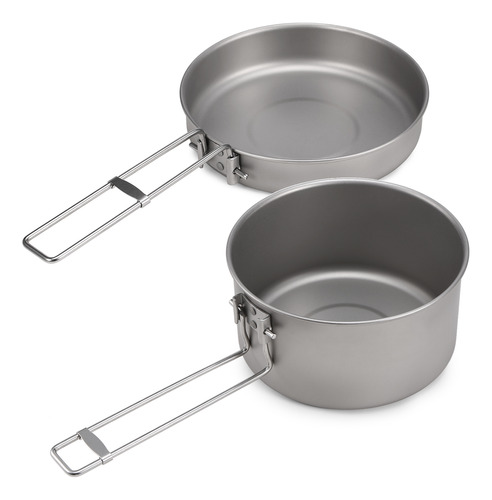 Set De Cocina Para Camping Ollas.sartén De Titanio Con Tap