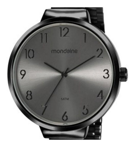 Relógio Mondaine Feminino Caixa De Metal - 32116lpmvpe4 Cor Preto Cor da correia Grafite Cor do bisel Grafite Cor do fundo Grafite